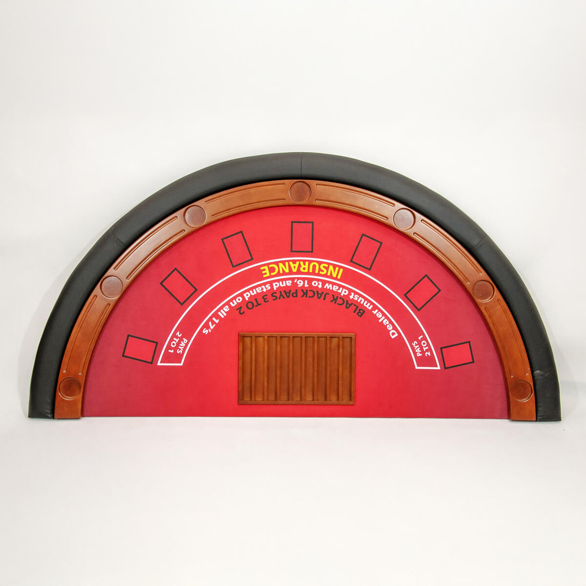 Fama-Casino-stol-do-black-jacka-4-001 Stół do Black Jacka wykończony drewnem, sukno premium, nogi drewniane